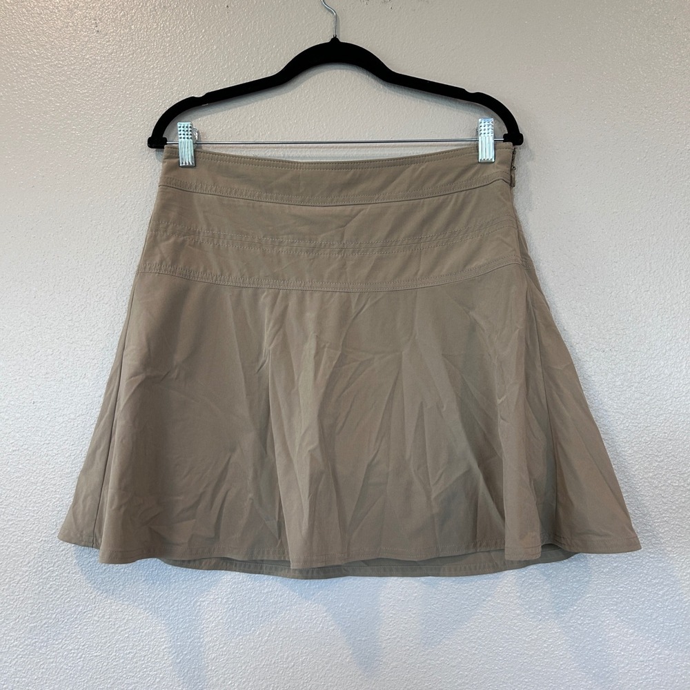 Athleta Tan Athletic Skort Side Zip Recycled Polyester Hiking Golf‎ Activewear 6